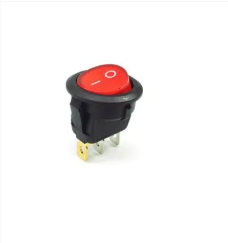 Red Round Rocker Switch with indicator light 6A 250V ON-OFF