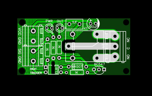PCB FOR 1 channel RELAY MODULE with optocoupler input IBAT14352