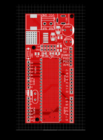 PIC DEVELOPMENT BOARD 40 PIN PIC16F877A PCB ONLY