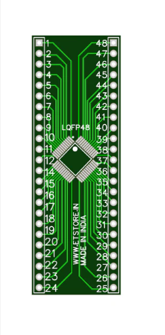 LQFP48 to DIP Adapter Breakout Board 0.5MM PITCH