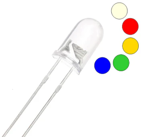 WHITE 3mm LED Transparent Round EVERLIGHT