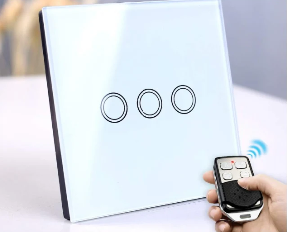 Wireless Remote Control Wall Switch, 1 2 3 Gang Glass Panel Wall Switch, EU RF 433 Smart Sensor Wall Light Switch Touch Switch: with 1 Remote
