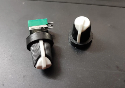 WHITE Knob 6mm inner dia for sealed potentiometer