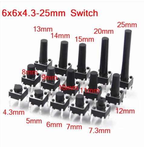 Tactile Push Button 6X6X15mm Switch MICRO SWITCH 4P DIP HEIGHT 15MM