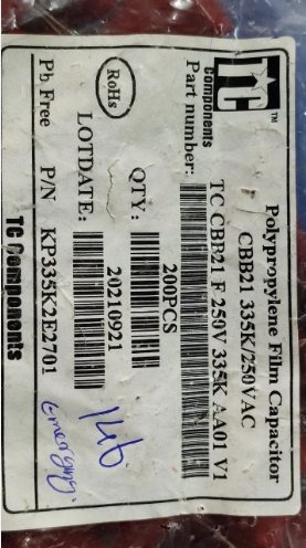 3.3UF 250VAC  Polyester Film Capacitor