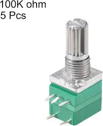 B100K OHM GREEN POTENTIOMETER single