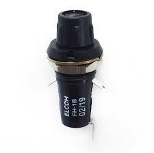 Panel Mountable Fuse Holder Black FH-1