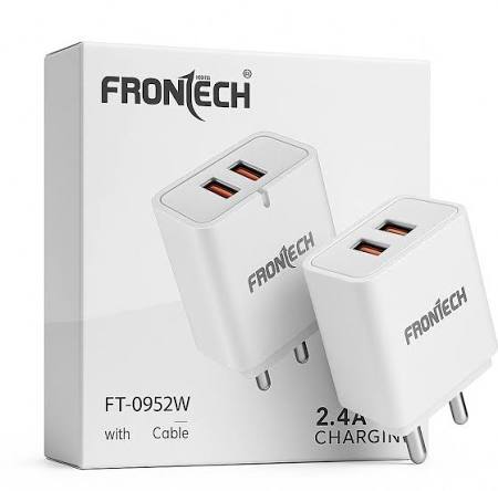 Frontech 12 W Quick Charge 2.4 A Dual Port Mobile Charger with Detachable Cable IBAT21840 IBAT21840