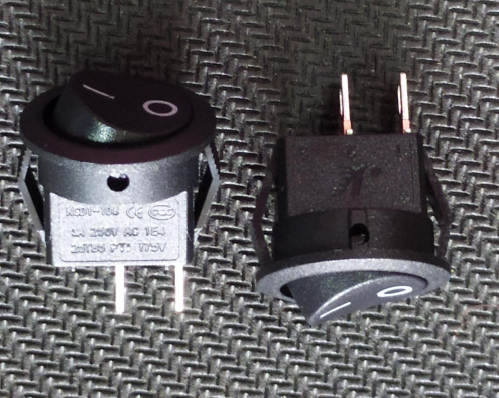 BLACK Mini Round Rocker Switch 3A 250V AC SPST ON-OFF KCD1 IBAT21921
